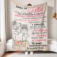 1pc Modern Style Letter Print Soft Thickened Flannel Blanket, Classic Floral Pattern Decorative Durable Nap Throw for Home & ...