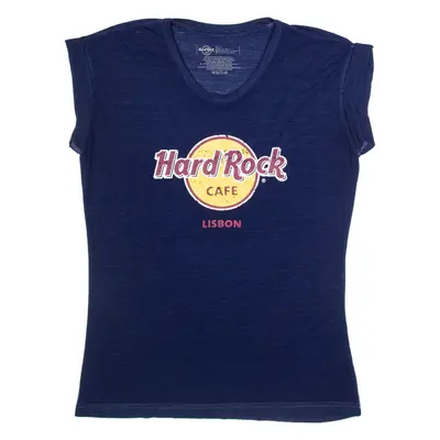 HARD ROCK CAFE Lisbon Mens Band T-Shirt Blue S