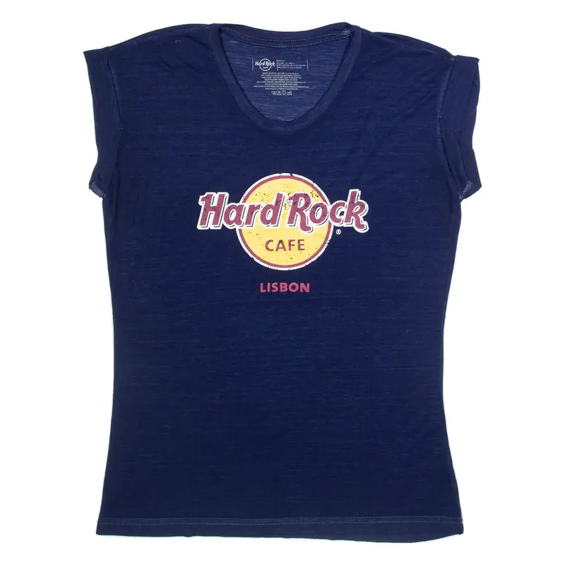 HARD ROCK CAFE Lisbon Mens Band T-Shirt Blue S