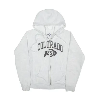 CHAMPION Reverse Weave Colorado USA Hoodie Grey Full Zip Mens M