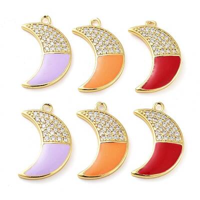 Brass Micro Pave Clear Cubic Zirconia Pendants