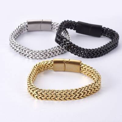 304 Stainless Steel Wheat Chain Bracelets