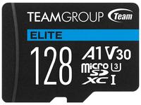 Team Group 128GB Elite microSDXC UHS-I U3, V30, A1, 4K UHD Micro SD Card with SD Adapter, Speed Up to 100MB/s (TEAUSDX128GIV3...
