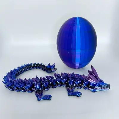 3D Printed Crystal Dragon - with or without egg