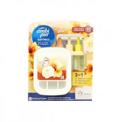 Ambi Pur 3Volution Diffusore Elettrico + Ricarica Oro E Fiori Di Vaniglia 20 Ml