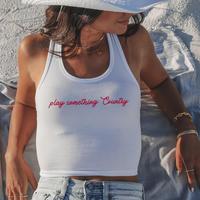 Play Something Country Shirt Custom Crop Tank Top Country Concert Shirt Racerback Summer Festival Bach Party Girls Weekend Ro...