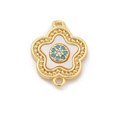 Brass Micro Pave Clear Cubic Zirconia Connector Charms