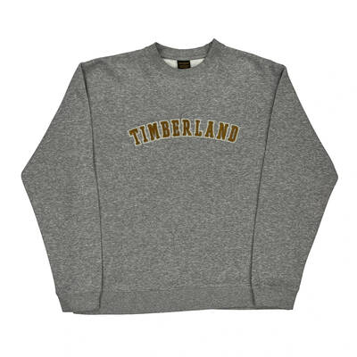 Timberland Spellout Sweatshirt - Medium Grey Cotton Blend