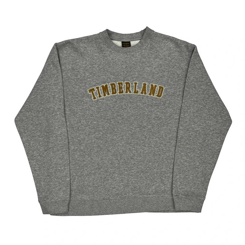 Timberland Spellout Sweatshirt - Medium Grey Cotton Blend