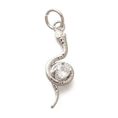 Rack Plating Brass Micro Pave Cubic Zirconia Charms