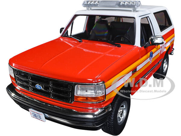 1996 Ford Bronco Police Red and White FDNY (The Official Fire Department the City of New York) \