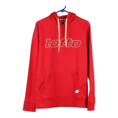 Lotto Spellout Hoodie - Large Red Cotton Blend