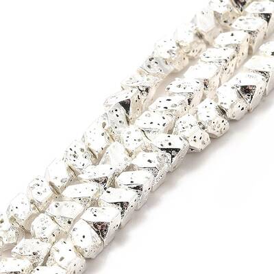Electroplated Natural Lava Rock Beads Strands