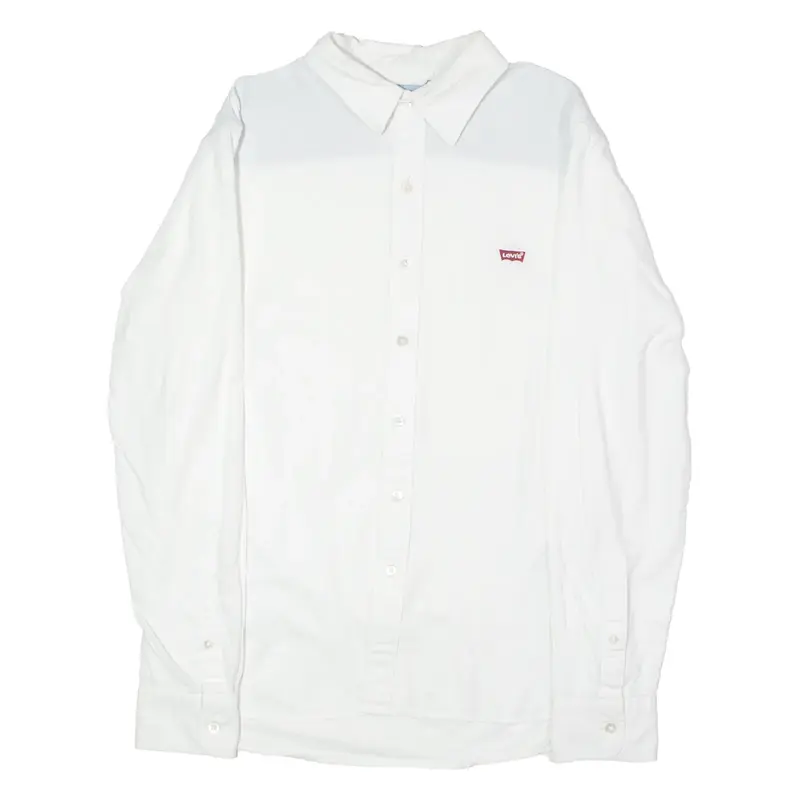 LEVI'S Mens Plain Shirt White Long Sleeve S