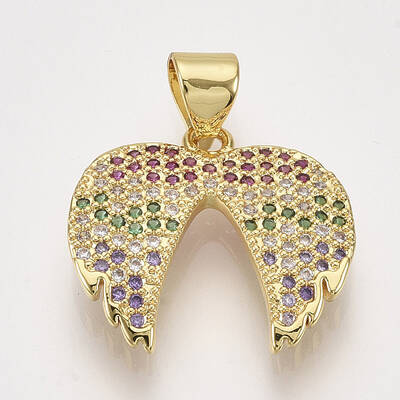 Brass Micro Pave Cubic Zirconia Pendants