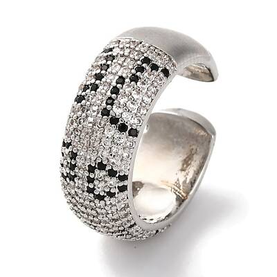 Brass With Clear Cubic Zirconia  Cuff Rings