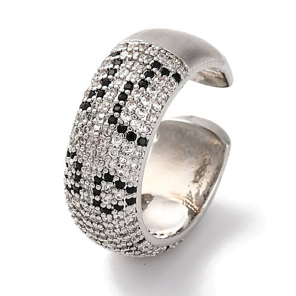 Brass With Clear Cubic Zirconia  Cuff Rings