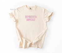 Expensive & Difficult Comfort Colors T-Shirt, Oversized Vintage-Washed Tee, Soft Garment-Dyed Cotton, Aesthetic Streetwear, C...