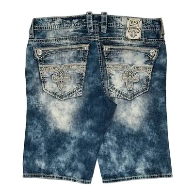 Rock Revival Denim Shorts - 42W 14L Acid Wash Cotton Blend | Size: 42″ waist