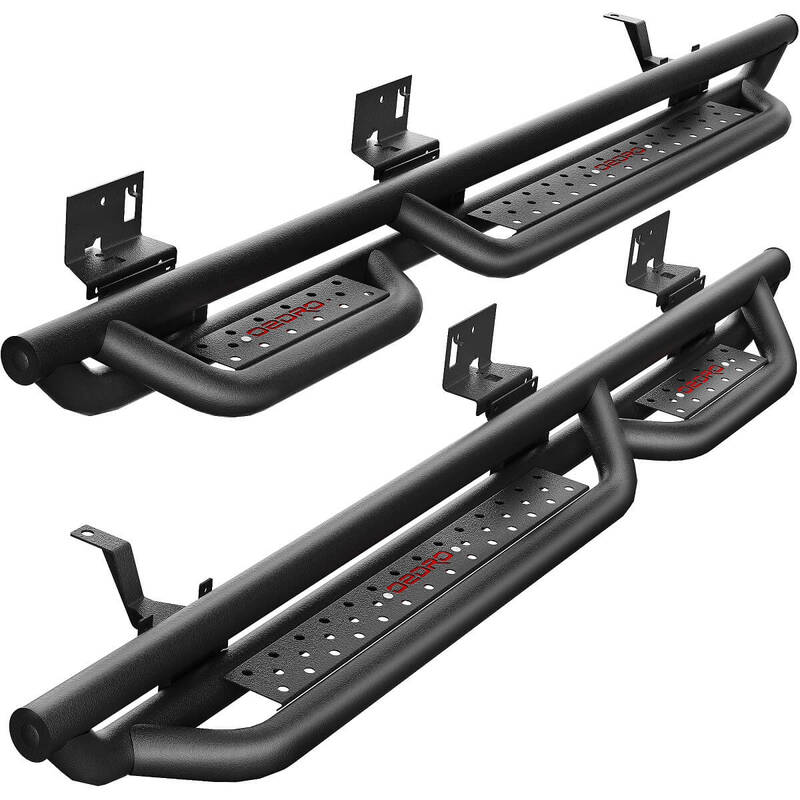 OEDRO® Running Boards for 2021-2024 Ford Bronco 4 Door, Bolt-on Drop Black Powder Coated All-Steel Side Step