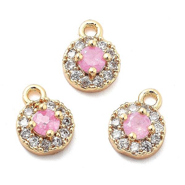 Brass Micro Pave Cubic Zirconia Charms