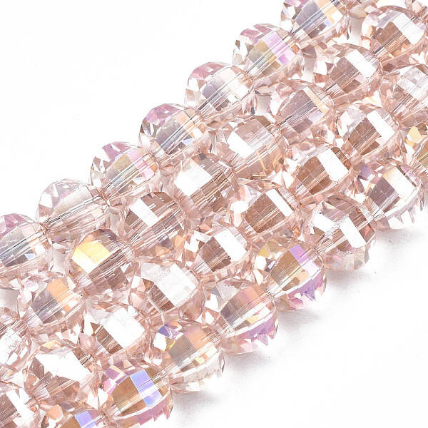 Electroplate Transparent Glass Beads Strands
