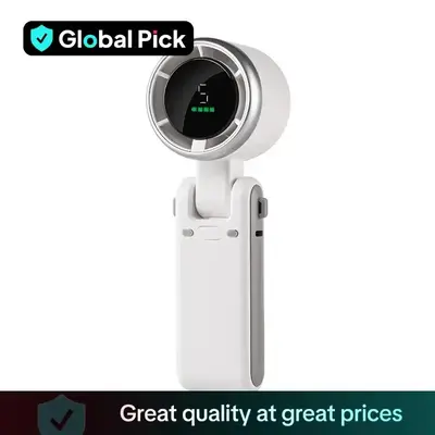 Portable Handheld Fan, USB Rechargeable Foldable Fan with Digital Display, 5 Speed Wind Adjustable Fan for Home Office Outdoo...