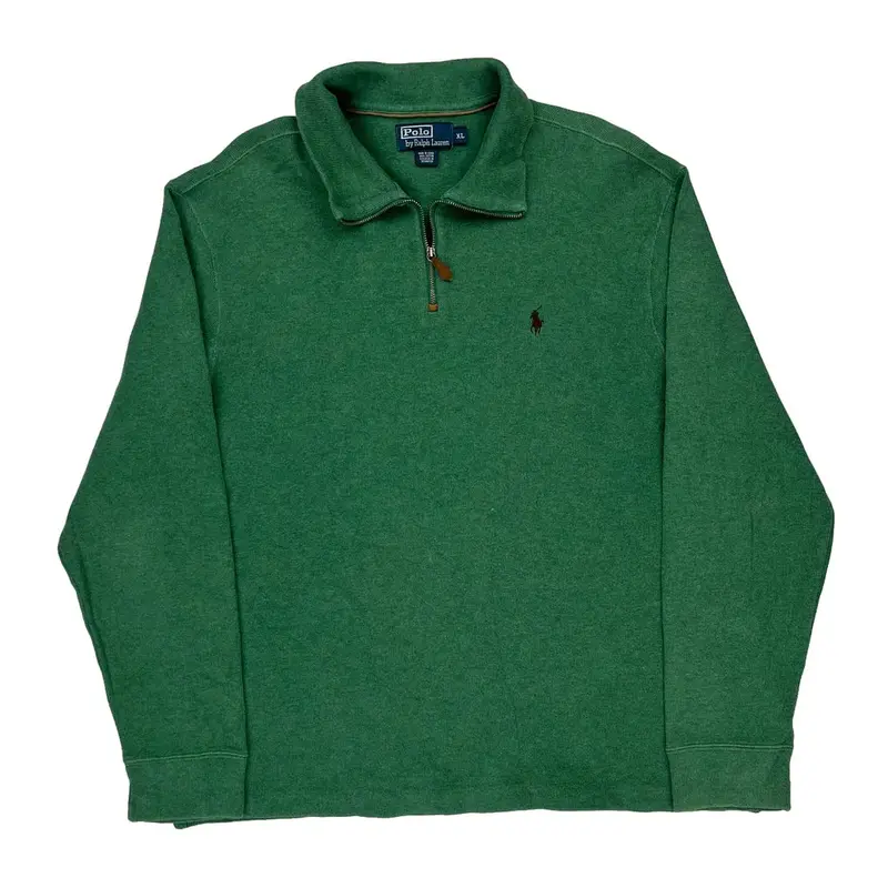 Polo Ralph Lauren 1/4 Zip - XL Green Cotton