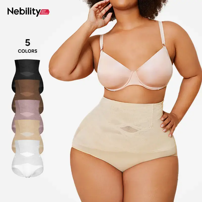 Nebility Women's Mesh Breathable Shapewear Shorts - Tummy Control Postpartum Cincher | Soft Compression, Minimalist Sexy Unde...