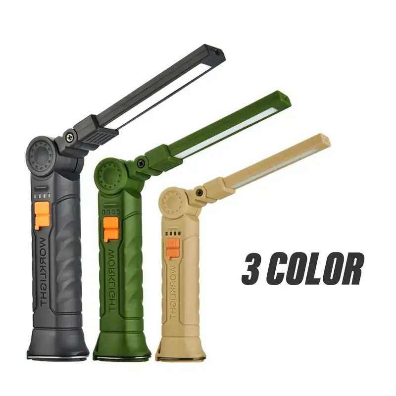 USB Rechargeable COB LED Work Light, 4-Modes Magnetic Base Portable Light, Foldable Light Suitable for Outdoor and Maintenan...