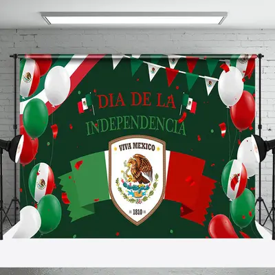 Balloon Mexico Flag Dia De La Independencia Backdrop