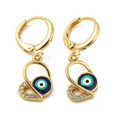Real 18K Gold Plated Brass Dangle Leverback Earrings
