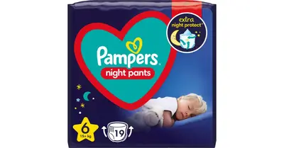 Pampers Night Pants size 6 disposable night pants 15+ kg 19 pieces