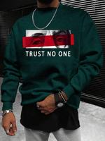 Men's Regular Fit Letter & Graphic Print Round Neck Sweatshirt, Casual Long Sleeve Crew Neck Pullover for Fall & Winter, Fash...