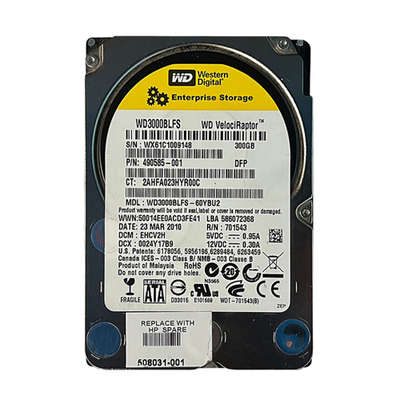 490585-001 HP 300GB 10000RPM SATA 6Gb/s 32MB Cache 2.5-inch Midline Hard Drive