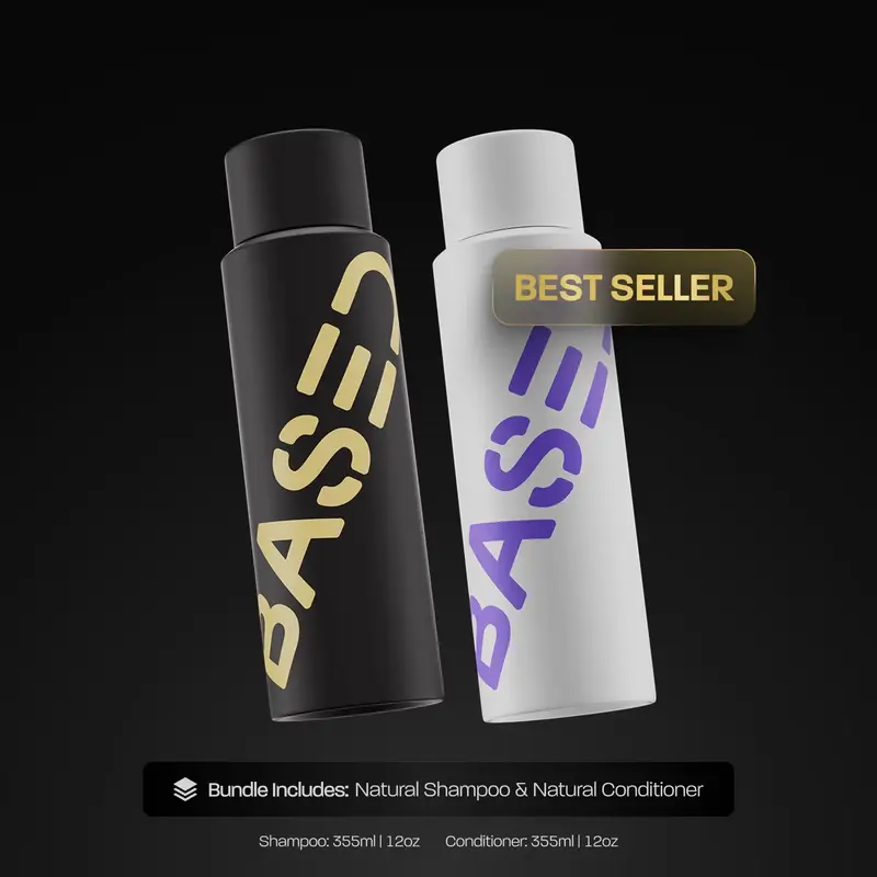 BASED Shower Duo | Shampoo + Conditioner | Deep Clean, Hydrates, Soothes Scalp, Boosts Volume | Fresh Peppermint | Premium No...