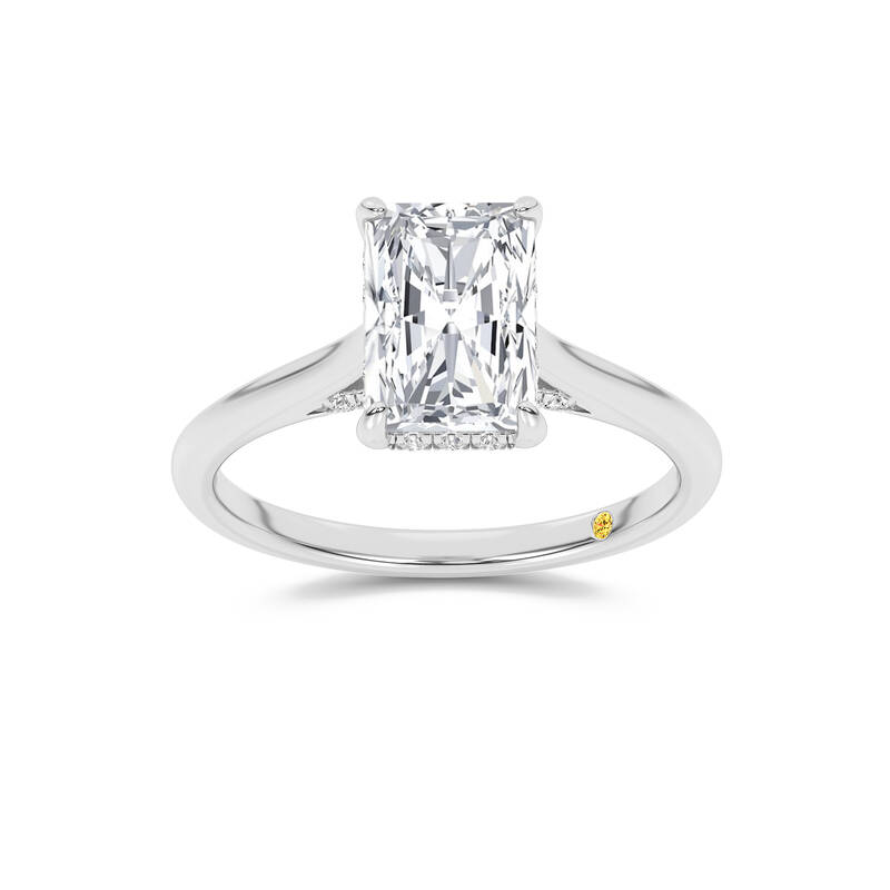 Twinkle Halo Radiant Cut Lab Grown Diamond Engagement Ring | 14K White Gold 1 1/6 CT. TW.