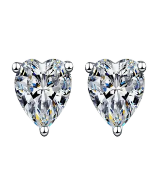 1 Carat Diamond Heart Stud Earrings