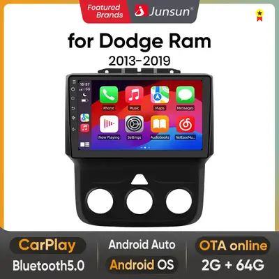 Junsun Car Radio for Dodge Ram 2013 2014 2015 2016 2017 2018 Android Stereo 9 inch touch screen Wireless Carplay Auto GPS nav...
