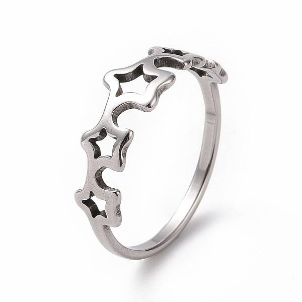 Non-Tarnish 201 Stainless Steel Star Wrap Finger Ring for Women