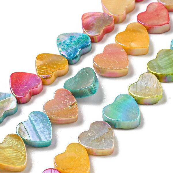Electroplated Natural Freshwater Shell Beads Strands