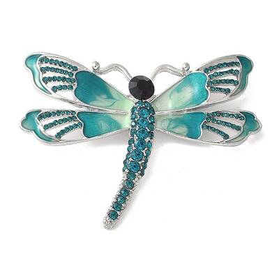 Dragonfly Alloy Rhinestone Brooches for Backpack Clothes