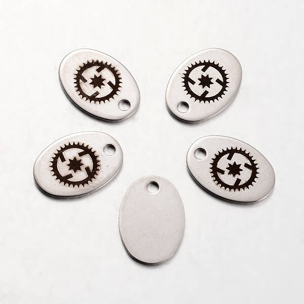 Non-Tarnish Spray Painted Stainless Steel Steampunk Pendants