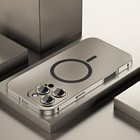 Alloy Aluminum Metal Mag Safe Magnetic Case for iPhone 16 15 14 13 12 Pro Max, Ultra Thin Phone Case Full Coverage Lens Prote...