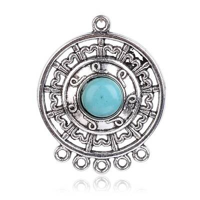 Antique Silver Plated Alloy Gemstones Links