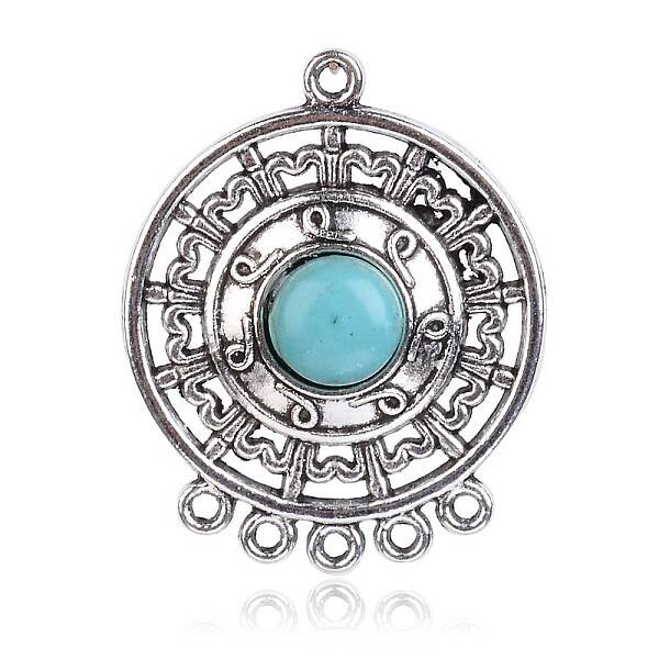 Antique Silver Plated Alloy Gemstones Links