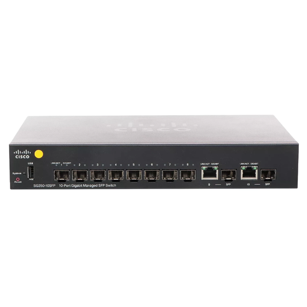 SG350-10SFP-K9-NA Cisco SG350-10SFP 2-Port + 8-Port SFP Layer 3 Switch