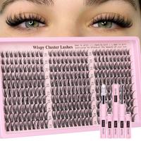 Lash Clusters Kit Wispy Eyelash Clusters Lashes Natural DIY Lash Extension Kit 10-16mm 300pcs C Curl Makeup Cosmetic (No Twee...