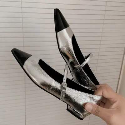CHIKO Sunny Pointy Toe Block Heels Mary Jane Flats