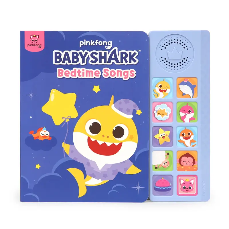 Baby Shark Bedtime Songs 10 Button Sound Book, Pinkfong Baby Shark Lullabies, Children's Sound Books, Interactive Learning Bo...